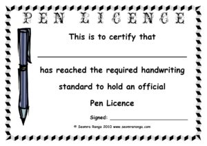 pen licence template